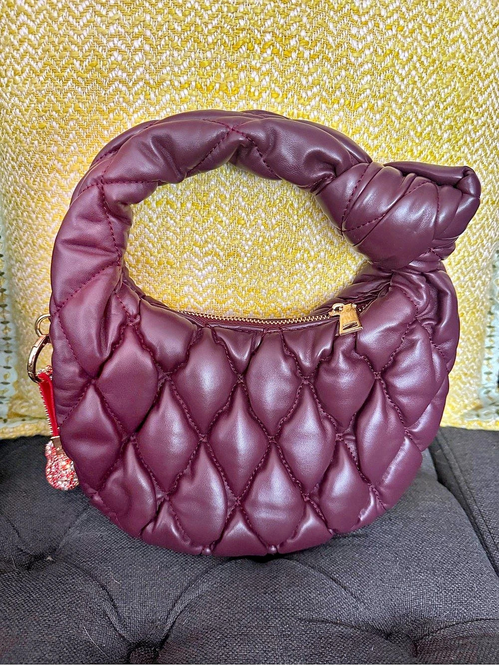 Urban Expressions Quilted Shoulder Bag in Purple